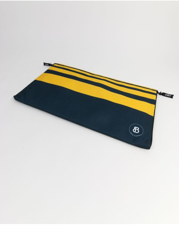 Sac à linge - Raihau - Navy à bandes jaunes - 60x35 cm